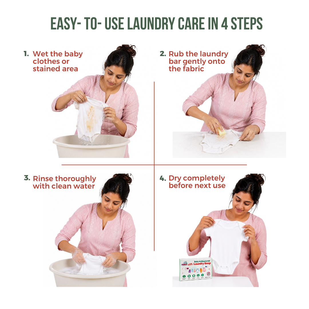 Adore Baby Anti-bacterial Laundry Soap Pack of 3 Pieces - 125 gm Each