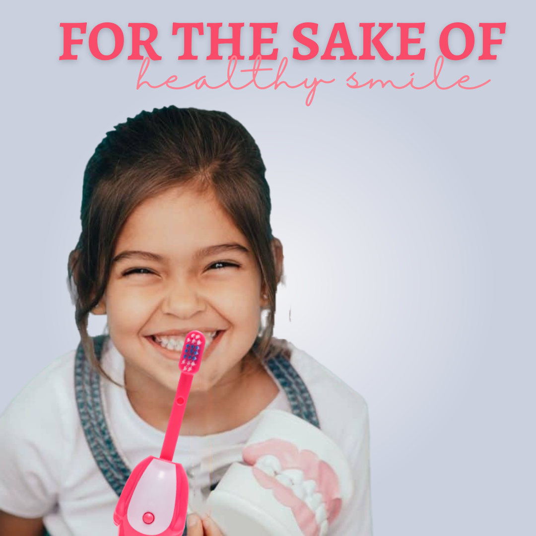 Adore Kids Pop Up Toothbrush with Safety Head Attractive Character - Pink Teddy