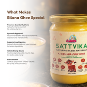 Adore Sattvika A2 Desi Cow Ghee for Babies | Traditional Bilona Process | Pure & Natural | 500g