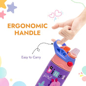 Adore Helios! Double Wall Insulated Stainless Steel Sipper 350ml- Purple Dino