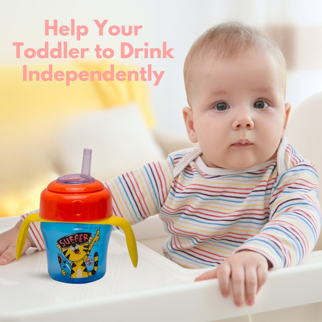 Adore Upsilon Straw Sipper with Twin Handle 150 ml - Surfer