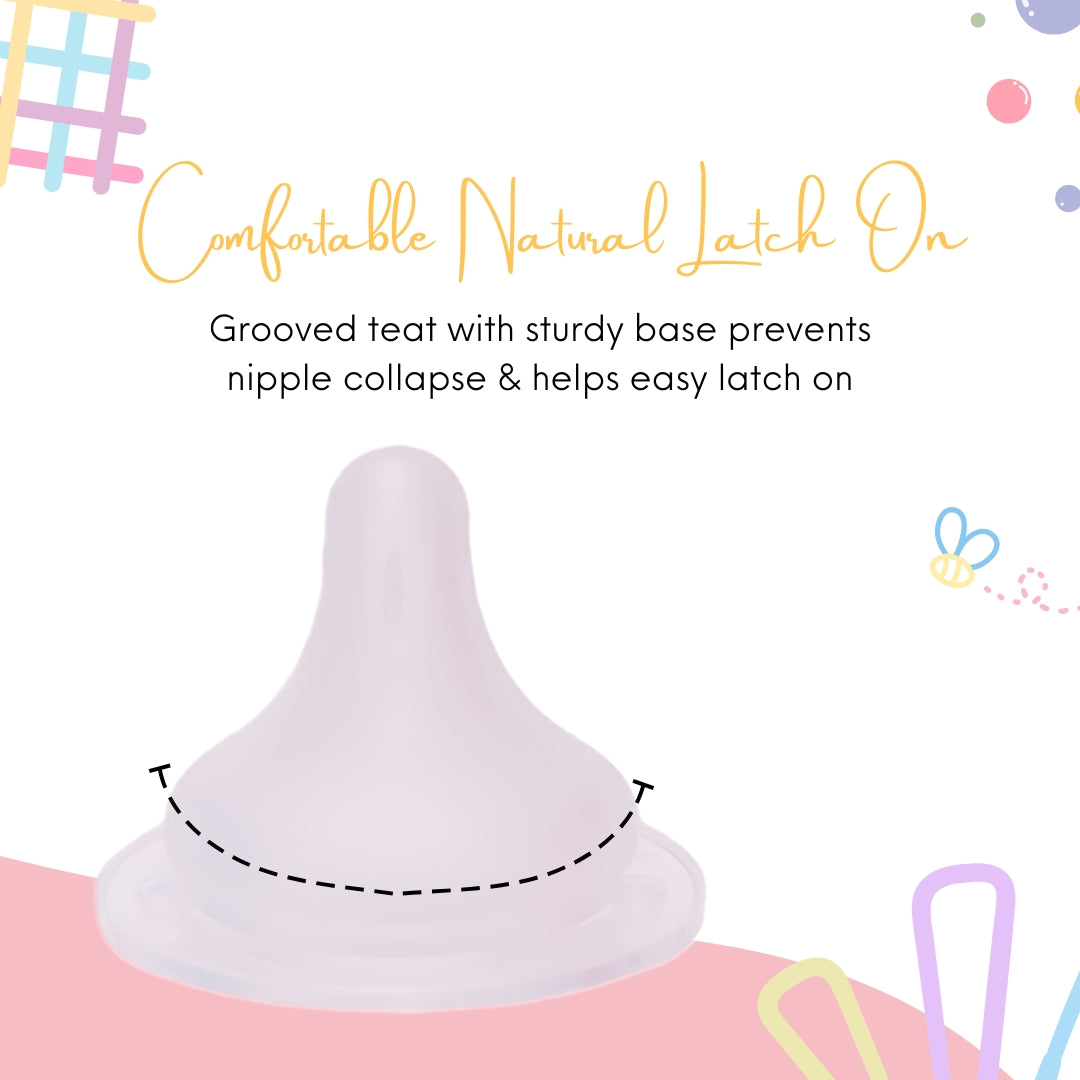 Adore Nok Nok Anti-Colic Wideneck Teat Pack of 2 Nipples - Medium Flow Nipple