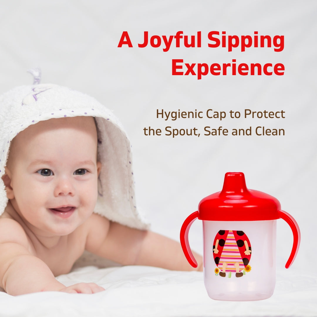 Adore SPINHX Duck Bill/ Hard Spout Sipper with Twin Handle & Hygiene Cap- 250ml- Red