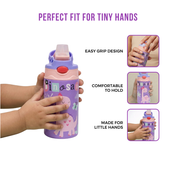 Adore Helios! Double Wall Insulated Stainless Steel Sipper 350ml- Purple Dino