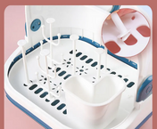 Adore Hurricane 2 in 1 Baby Bottle Drying Rack & Storage Box with Lid & Handle - Brown