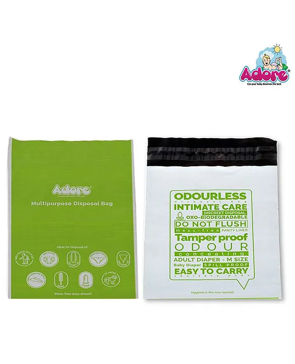 Adore Oxo-biodegradable Diaper Disposable Bags - Pack of 50 Bags
