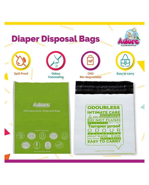 Adore Oxo-biodegradable Diaper Disposable Bags - Pack of 50 Bags
