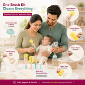 Adore Aloha 6 in 1 Bottle Cleaning Brush Kit - (Colour May Vary)