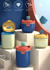 Adore 3D Teddy Senior Milk Powder Container with Leveler and Scoop 800 ml - Cream