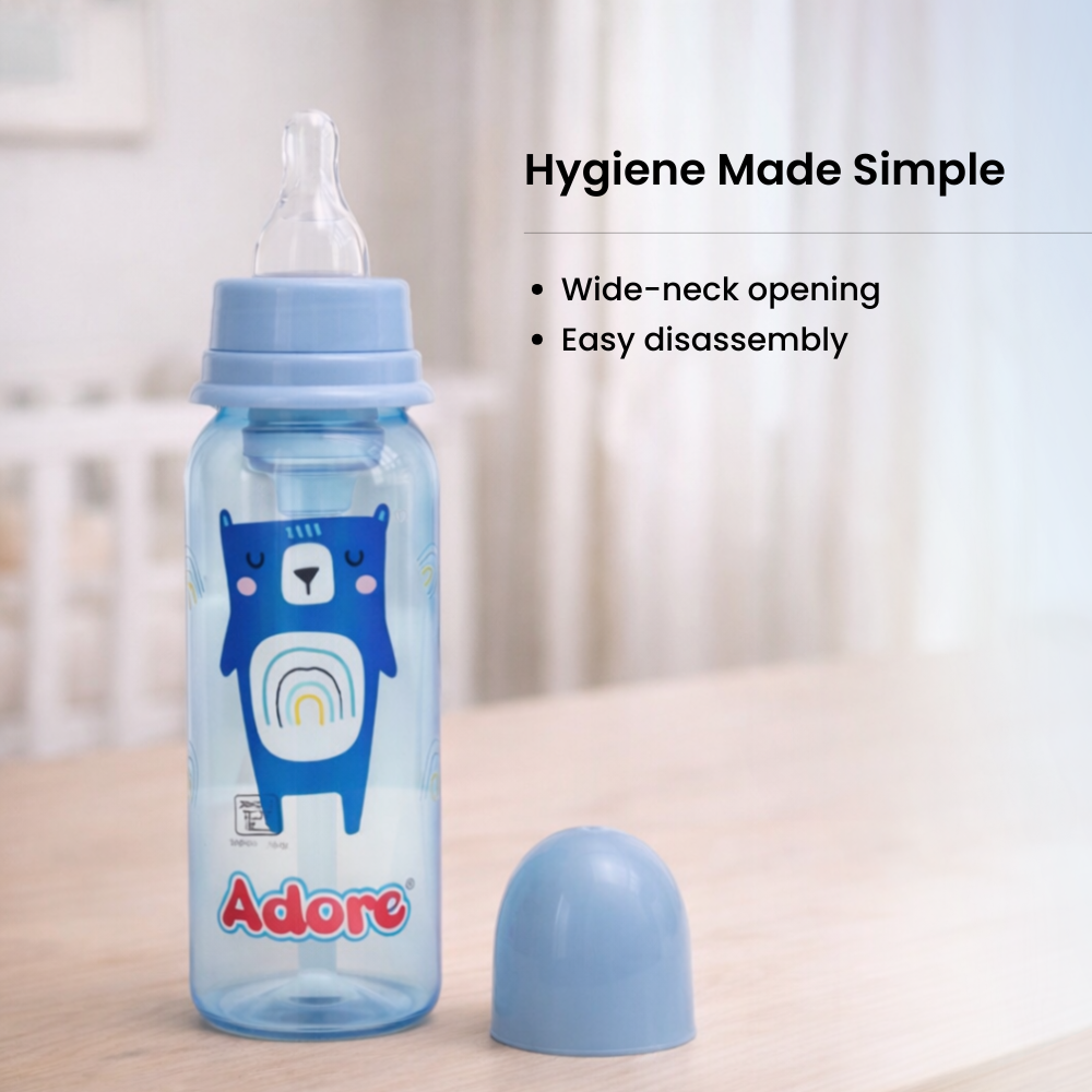 Adore Advanced CONTANGO- The 4 Stage Ventilated Anti-Colic Stem Baby Feeding Bottle- 250ml- Blue