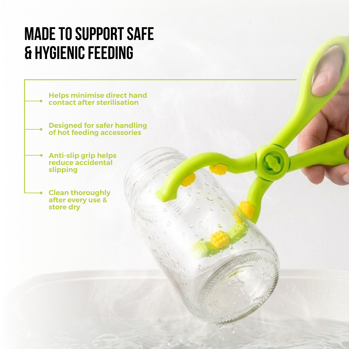 Adore Scissor Styled Anti-Slip Bottle and Teat Tong - Green