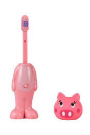 Adore Kids Pop Up Toothbrush with Safety Head Attractive Character - Pink Piggy
