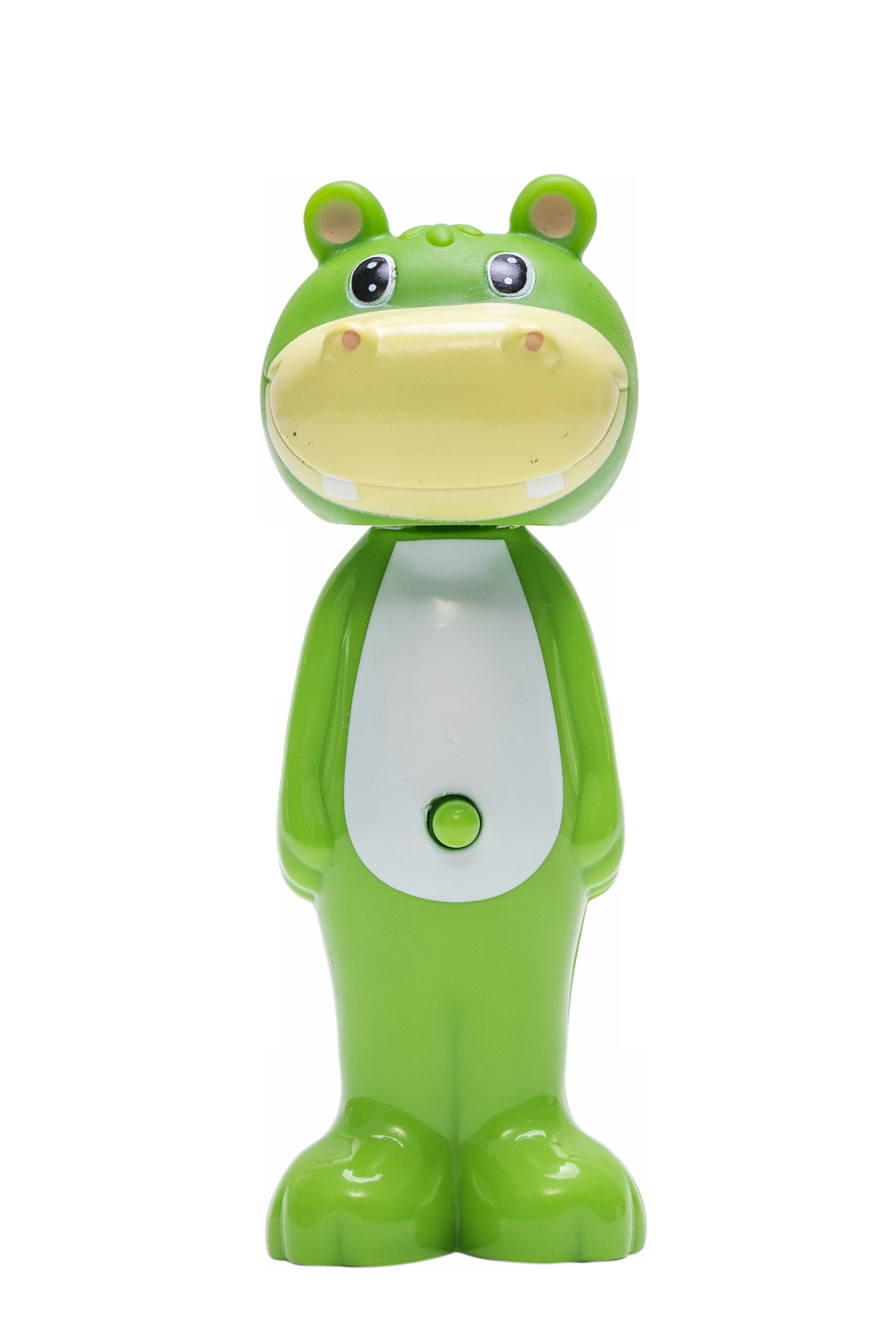 Adore Kids Pop Up Toothbrush with Safety Head Attractive Character - Green Hippo