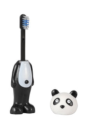 Adore Kids Pop Up Toothbrush with Safety Head Attractive Character - Panda black and white