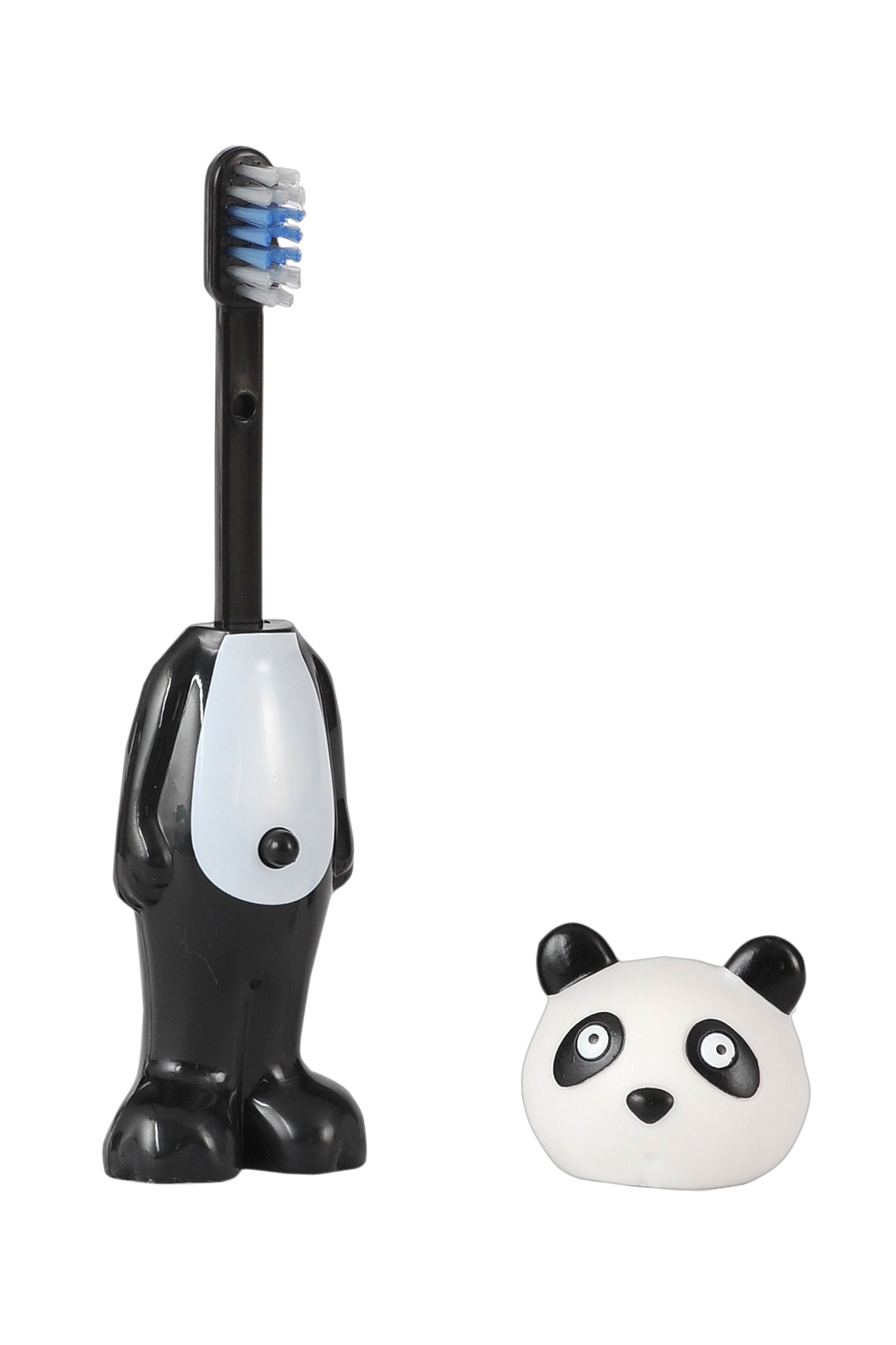 Adore Kids Pop Up Toothbrush with Safety Head Attractive Character - Panda black and white