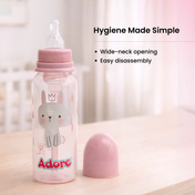 Adore Advanced CONTANGO- The 4 Stage Ventilated Anti-Colic Stem Baby Feeding Bottle- 250ml- Pink