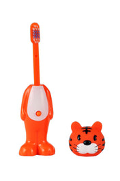 Adore Kids Pop Up Toothbrush with Safety Head Attractive Character - Orange Tiger