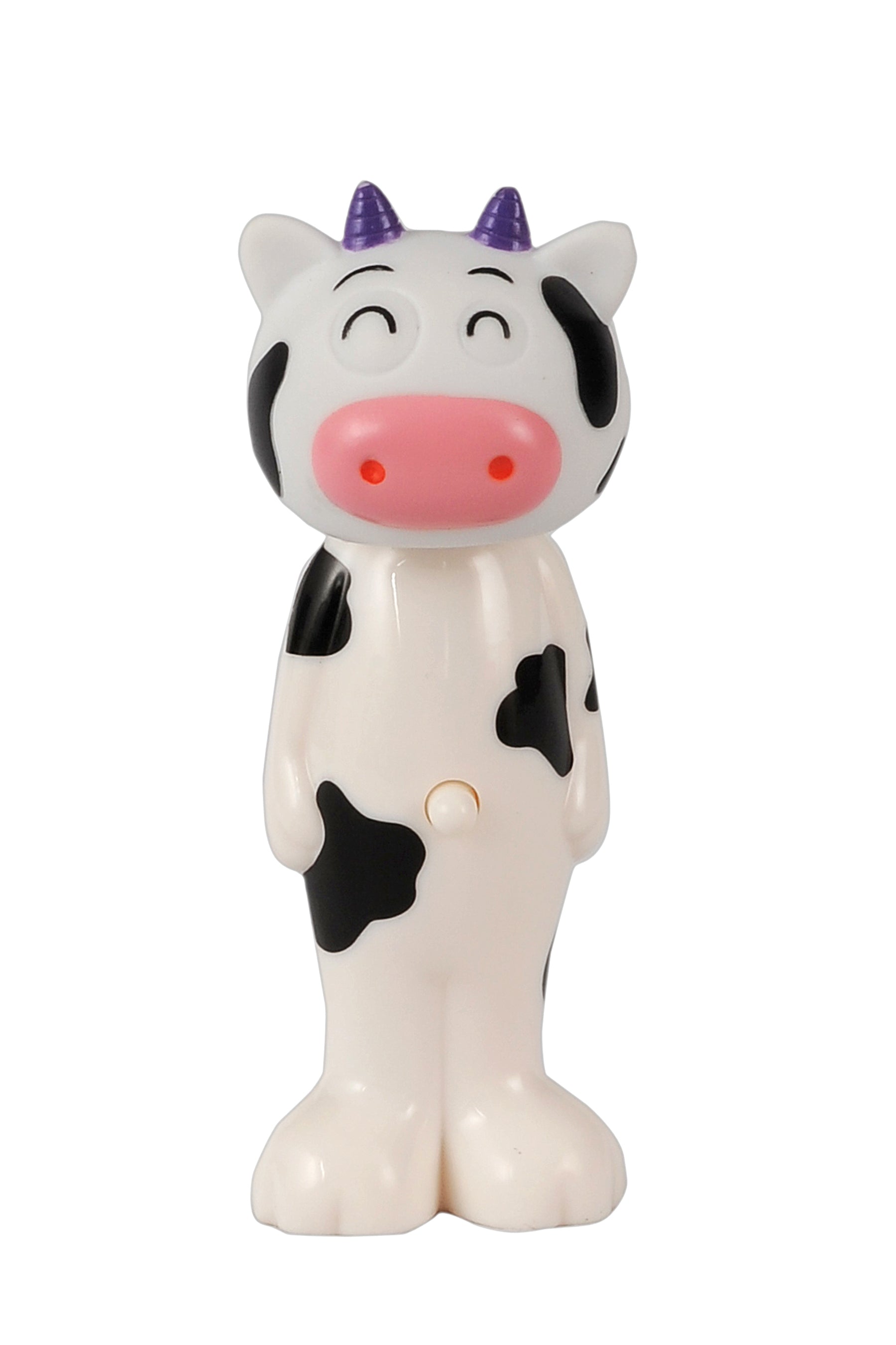 Adore Kids Pop Up Toothbrush with Safety Head Attractive Character - White Cow