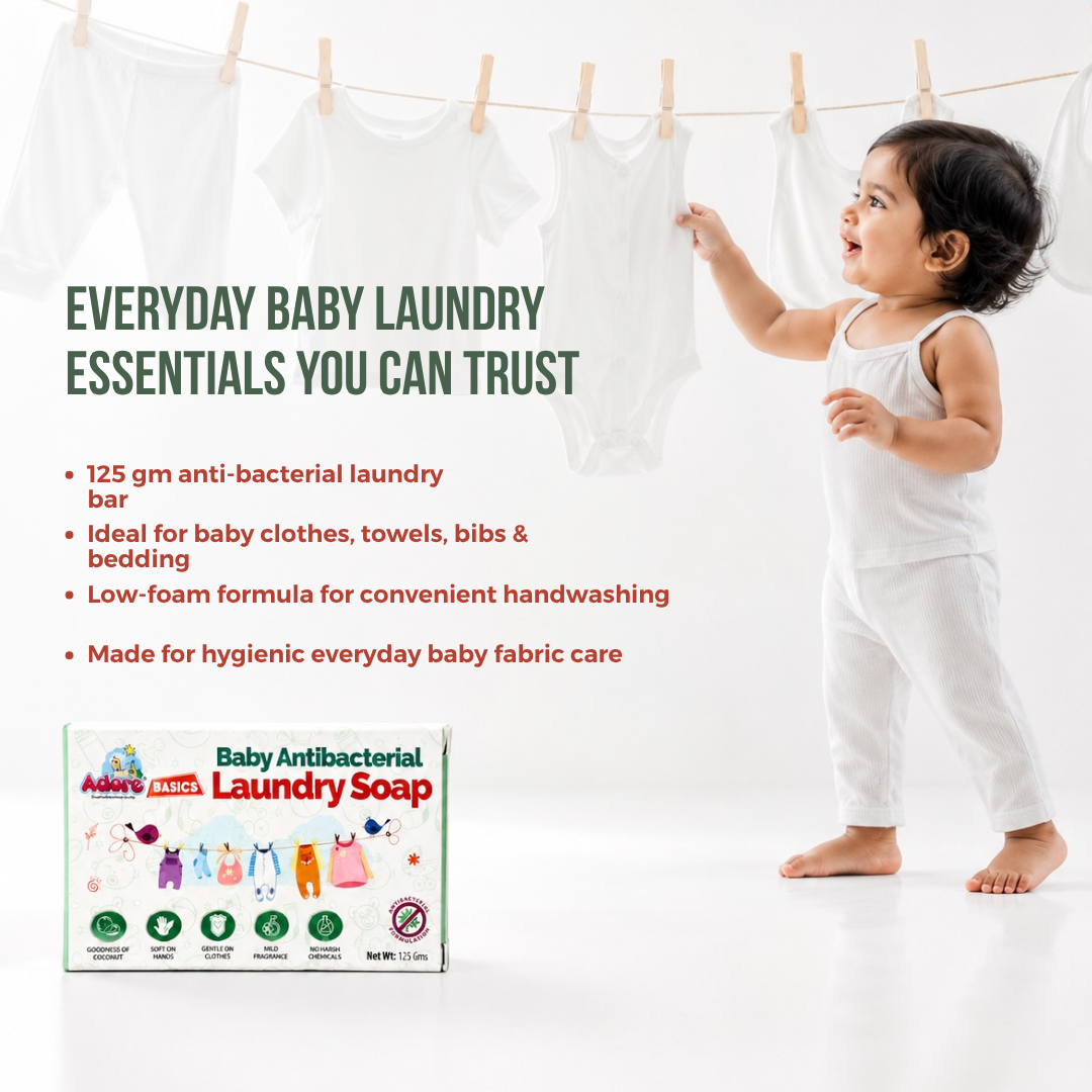 Adore Baby Anti-bacterial Laundry Soap Pack of 3 Pieces - 125 gm Each
