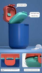 Adore 3D Teddy Senior Milk Powder Container with Leveler and Scoop 800 ml - Blue