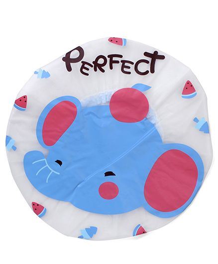 Adore Baby Shower Cap Cartoon Dream Print - White & Pink