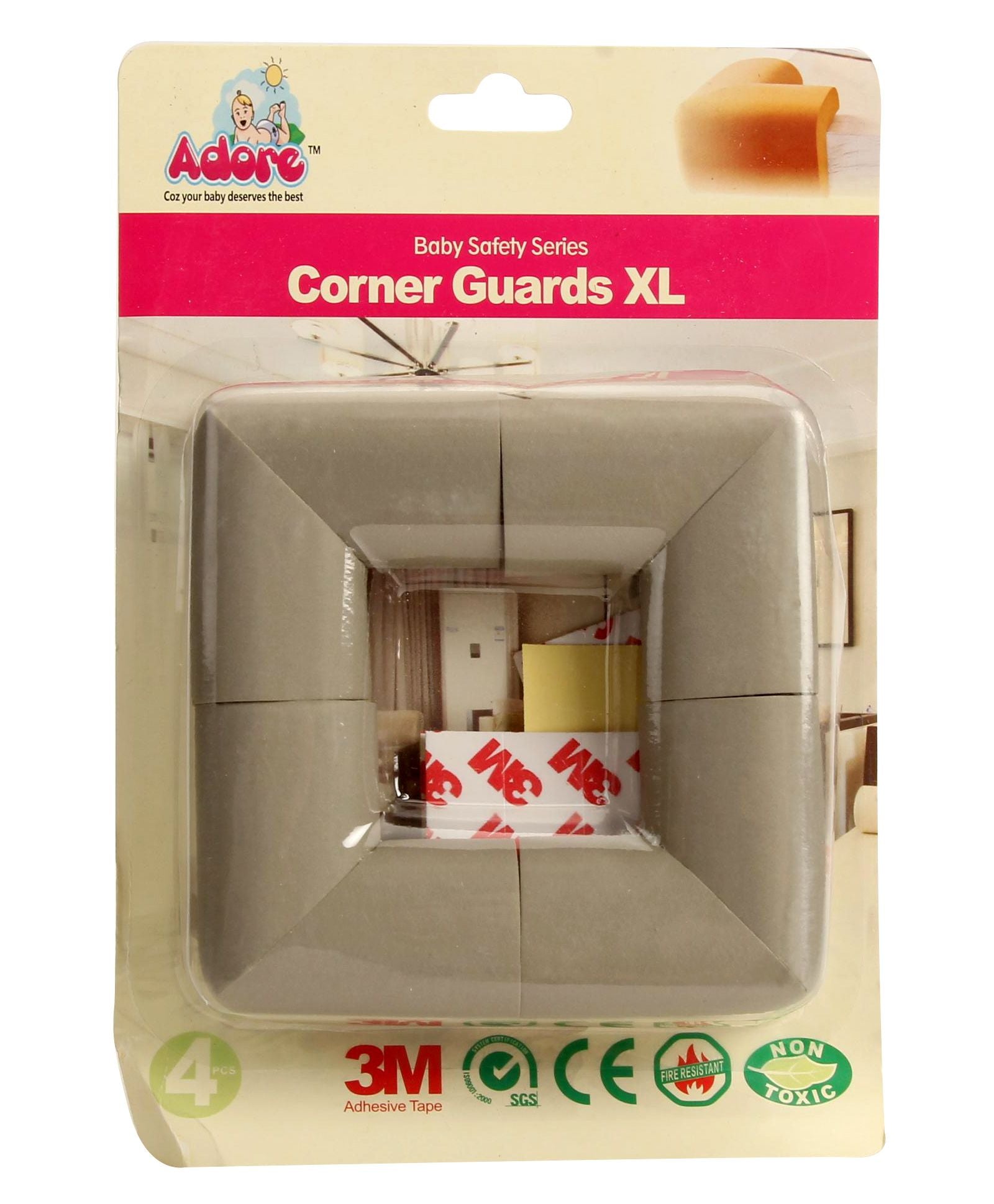 Adore Safety Series Baby Childproofing Safety Edge Guards XL- Pack of 4- Cream