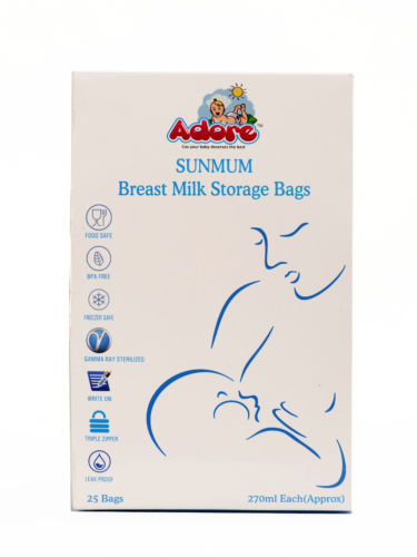 Adore Breast Milk Storage Bags 300 ml Pack of 25 Bags - White