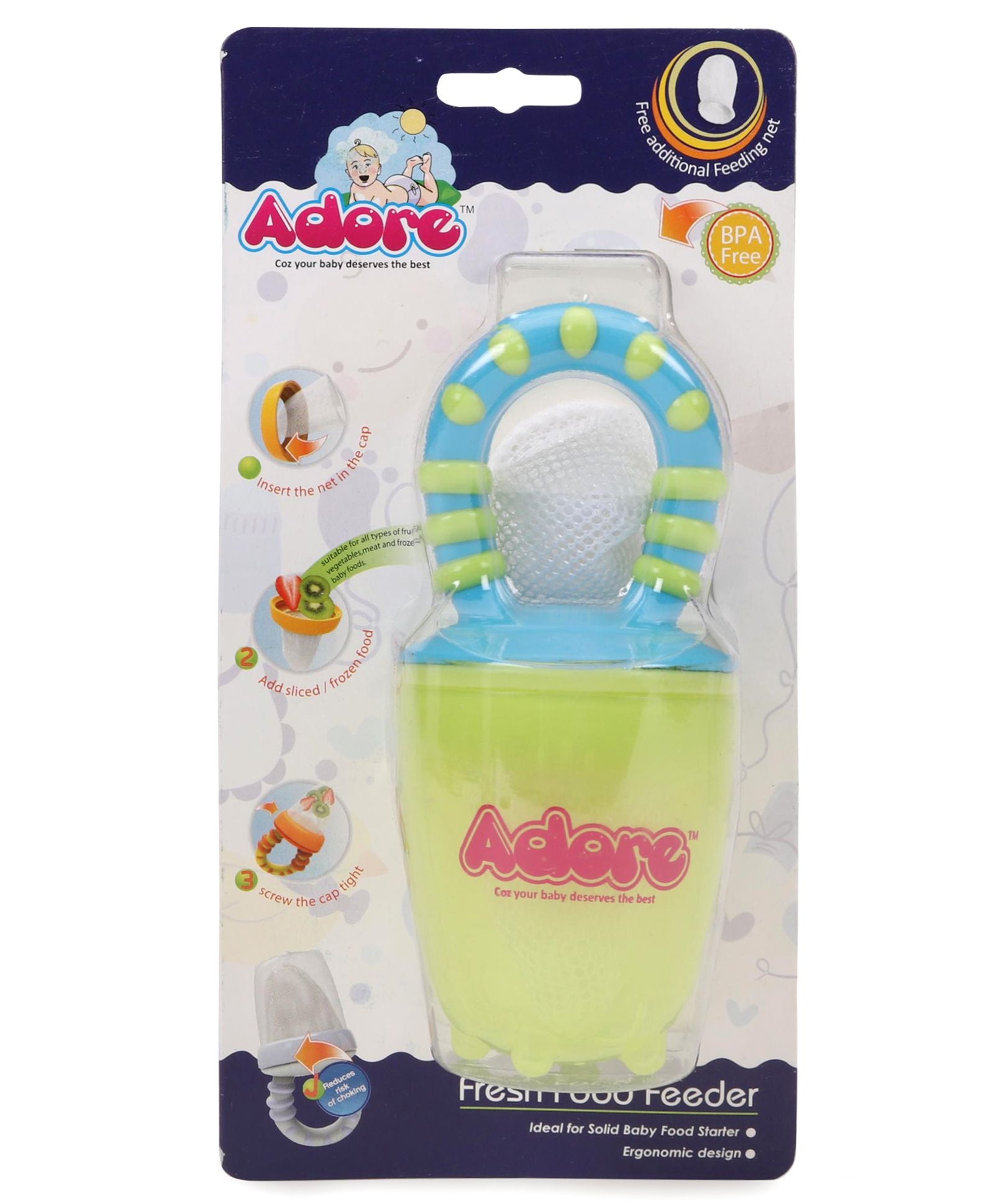 Adore Baby Fresh Food Feeder with Mesh and Dust Free Cap