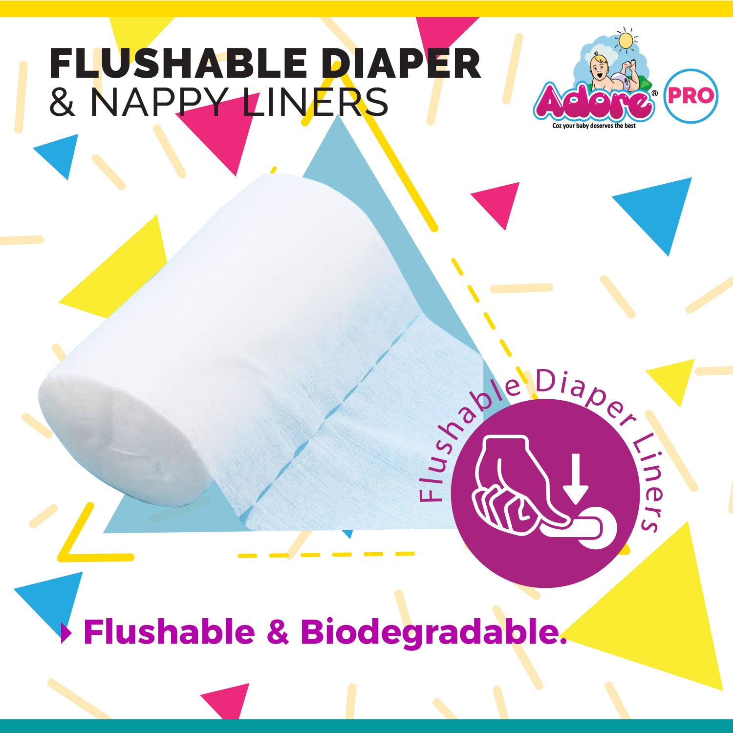 Adore Flushable Diaper Liners- 100Liners