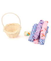 Adore Baby Wash Cloths With Basket Pack of 5 - Multicolor