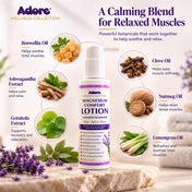 Adore Wellness Collection Magnesium Comfort Lotion With Lavender & Botanical Extracts-15% Magnesium Lotion | Muscle Relaxation, Cramps Relief & Better Sleep | Dermatologically Tested | 200ml - Pack of 2