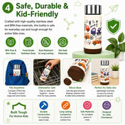 Adore Dr.Feed Little Champs Hot & Cold Insulated Steel Water Bottle 270ml-Cream