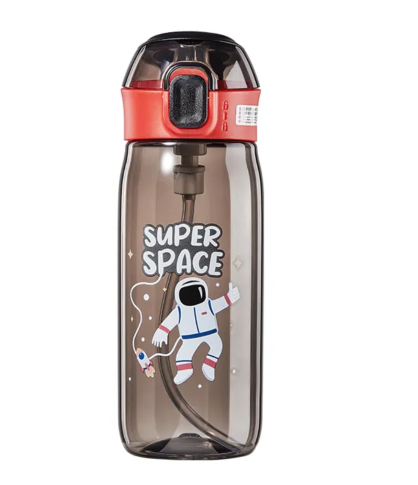 Adore Space era Straw Sipper Water Bottle with a Handle of 630ml - Grey
