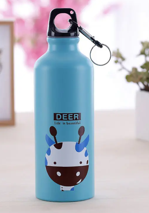 Adore Water Era Aluminum Kids Water Bottle 500ml - Giraffe Blue