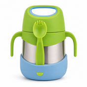 Adore Dr.Feed TinyTummy Insulated Hot & Cold Food Jar with Spork & Feeding Plate 335ml-Blue