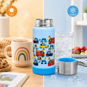 Adore Dr.Feed Little Champs Hot & Cold Insulated Steel Water Bottle 270ml-Blue