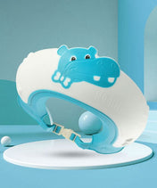 Adore Lulu! The Hippo-Shaped Shampoo Hat with Adjustable strap and Buckle – Blue