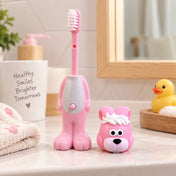 Adore Kids Pop Up Toothbrush with Safety Head Attractive Character - Pink Bunny
