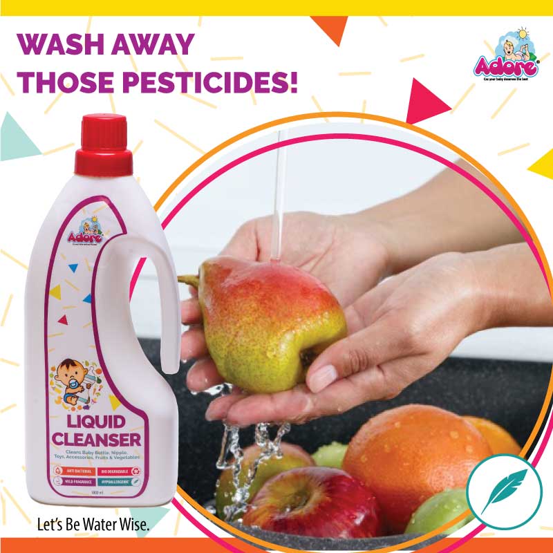 Adore Baby Bottle, Nipple & Vegetable Liquid Cleanser 1000ml- Bottle Pack