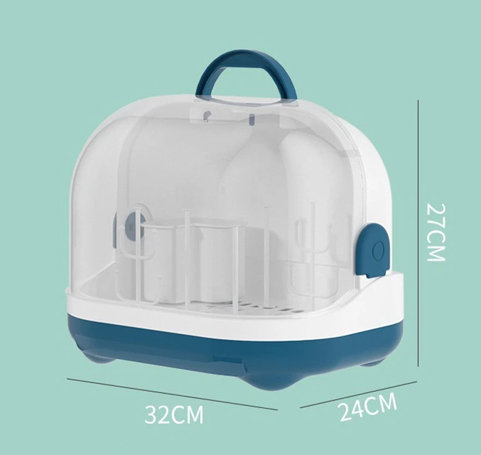 Adore Hurricane 2 in 1 Baby Bottle Drying Rack & Storage Box with Lid & Handle - Blue