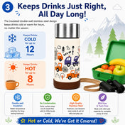 Adore Dr.Feed Little Champs Hot & Cold Insulated Steel Water Bottle 270ml-Cream