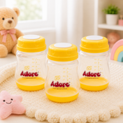 Adore Ahoy Breast Milk Storage Bottles 150ml Each Capacity Pack of 3 - Yellow