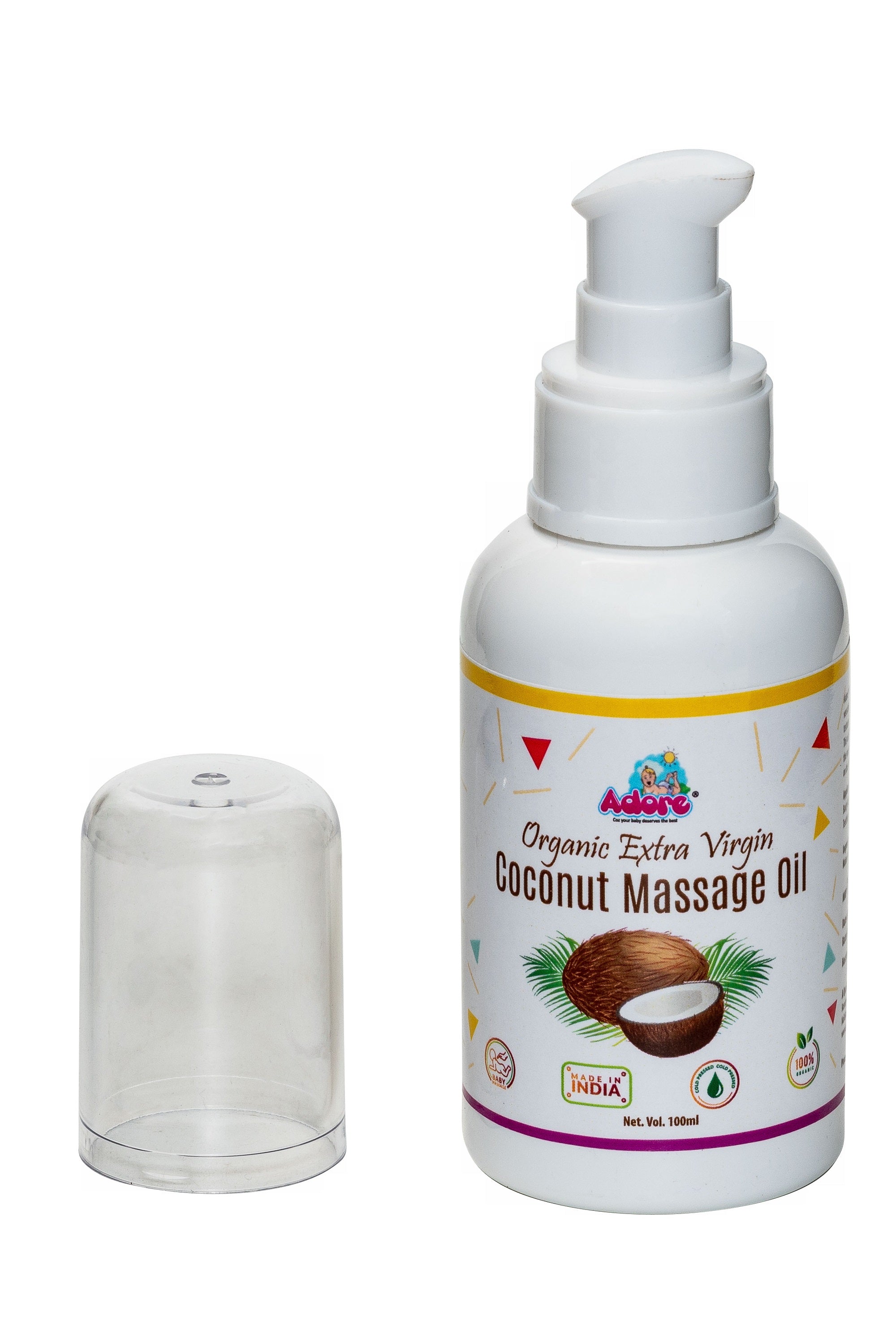 Adore Organic Extra Virgin Cold Pressed Coconut Oil- 100ml*2 Bottles