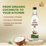 Nature’s Next Pure & Premium Organic Extra Virgin Cold Pressed Coconut Oil- Glass Bottle 500ml