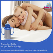 Adore Cuddles 2 in 1 Stainless Steel Feeding Bottle 200ml - Blue