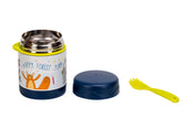 Adore Rabbito - The Stainless Steel Insulated Food jar with Spork- 350ml - Blue