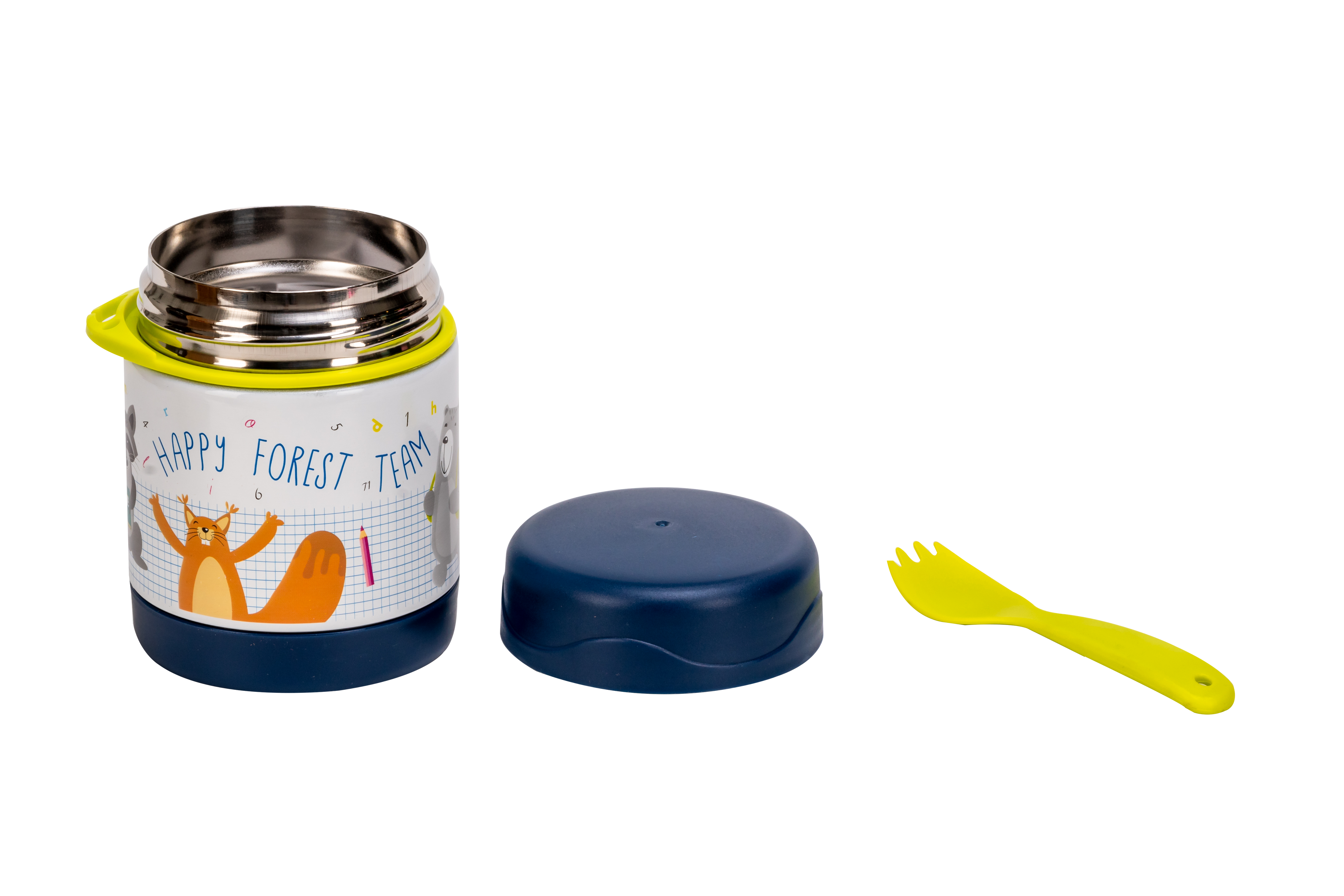Adore Rabbito - The Stainless Steel Insulated Food jar with Spork- 350ml - Blue