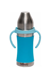 Adore Soi! The Wideneck Silicon Straw with Gravity Ball stainless steel sipper with Sleeve- 250ml Blue