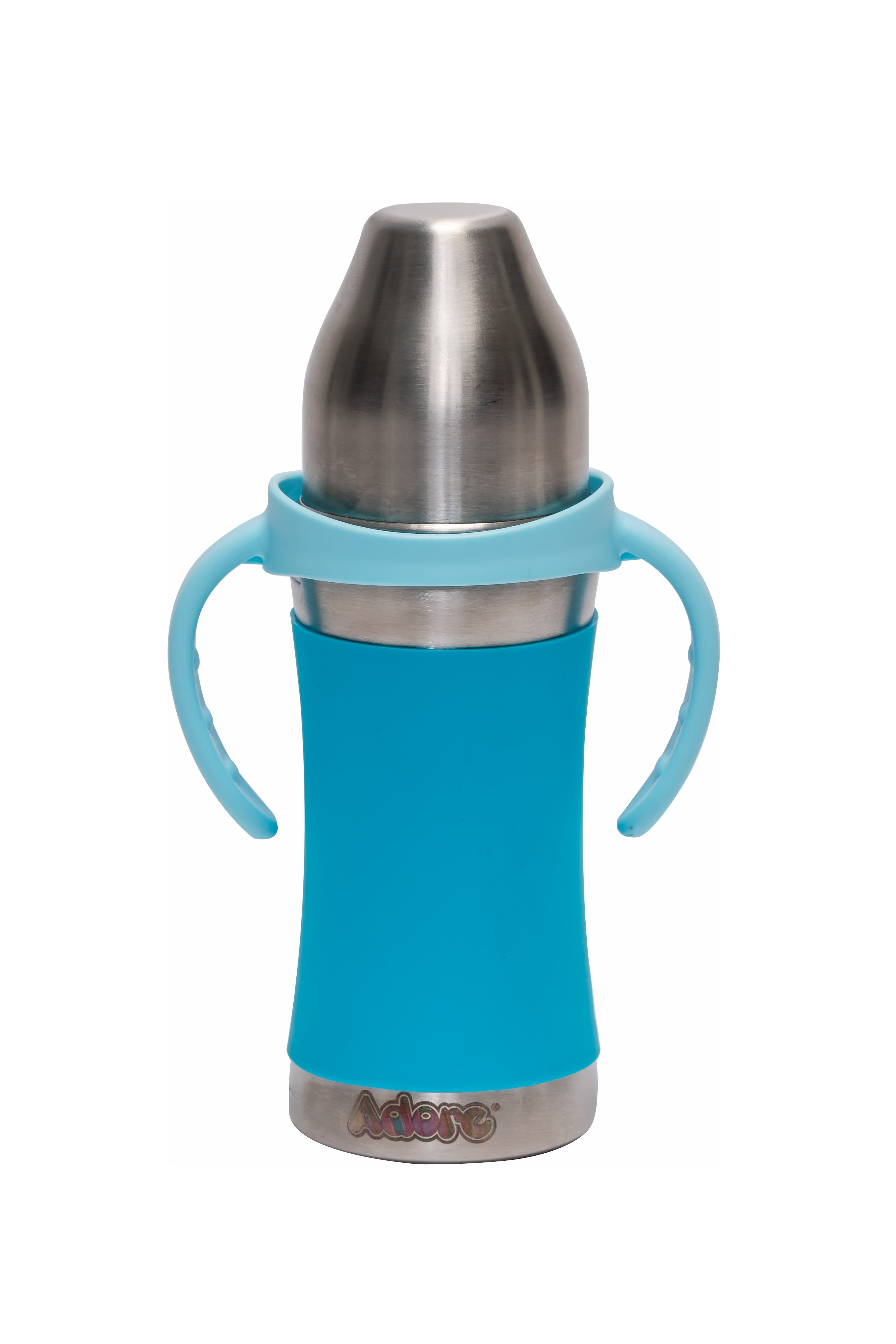 Adore Soi! The Wideneck Silicon Straw with Gravity Ball stainless steel sipper with Sleeve- 250ml Blue