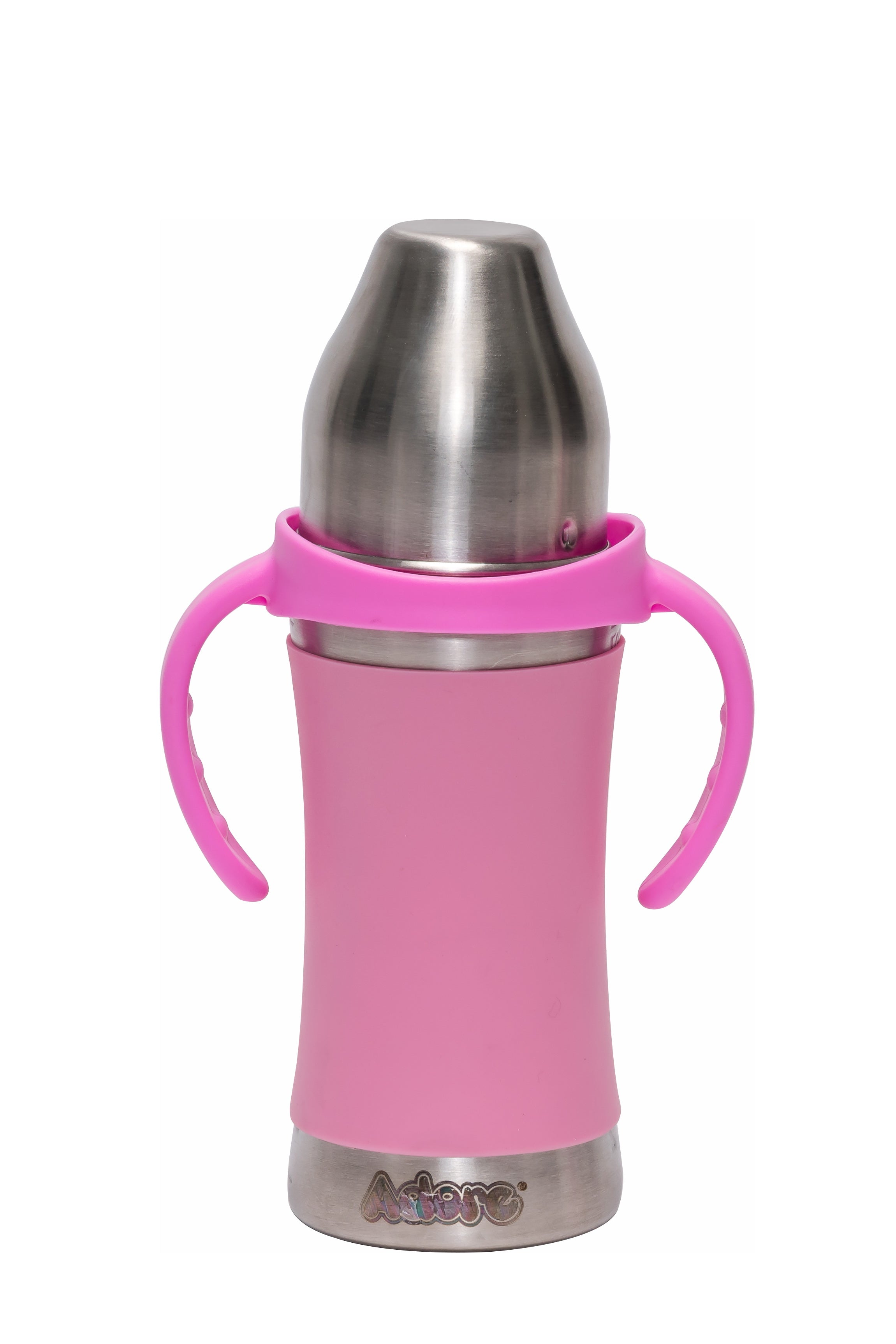 Adore Soi! The Wideneck Silicon Straw with Gravity Ball stainless steel sipper with Sleeve- 250ml Pink